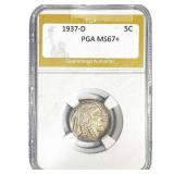 1937-D Buffalo Nickel PGA MS67+