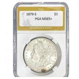 1879-S Morgan Silver Dollar PGA MS65+