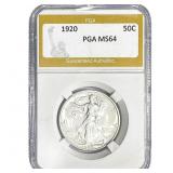 1920 Walking Liberty Half Dollar PGA MS64