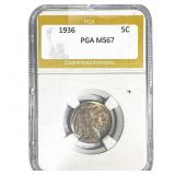 1936 Buffalo Nickel PGA MS67