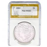 1886 Morgan Silver Dollar PGA MS65