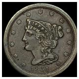 1851 Braided Hair Half Cent UNCIRCULATED