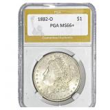 1882-O Morgan Silver Dollar PGA MS66+