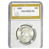 1960 Franklin Half Dollar PGA MS65 FBL