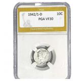 1942/1-D Mercury Silver Dime PGA VF30