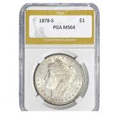 1878-S Morgan Silver Dollar PGA MS64