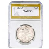 1941-D Walking Liberty Half Dollar PGA MS65
