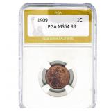 1909 Wheat Cent PGA MS64 RB