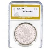 1902-O Morgan Silver Dollar PGA MS64
