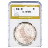 1883-O Morgan Silver Dollar PGA MS65