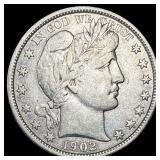 1902-O Silver Barber Half Dollar NEARLY  UNCIRCUL