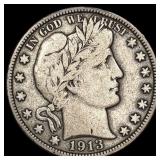 1913 Barber Half Dollar LIGHTLY CIRCULATED
