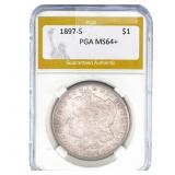 1897-S Morgan Silver Dollar PGA MS64+