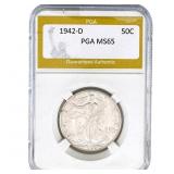 1942-D Walking Liberty Half Dollar PGA MS65