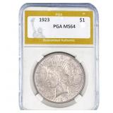 1923 Silver Peace Dollar PGA MS64