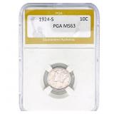 1924-S Mercury Silver Dime PGA MS63
