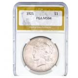1921 Silver Peace Dollar PGA MS64