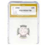 1940 Mercury Silver Dime PGA MS66 FSB