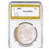 1885 Morgan Silver Dollar PGA MS65