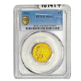 1912 $5 Gold Half Eagle PCGS MS62