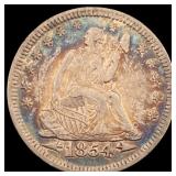 1854 Arrows Seated Liberty Quarter CLOSELY  UNCIR
