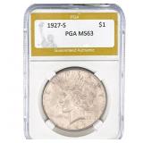 1927-S Silver Peace Dollar PGA MS63