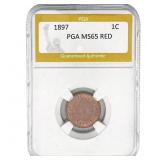 1897 Indian Head Cent PGA MS65 RED