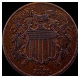 1871 Two-Cent Piece ABOUT UNCIRCULATED