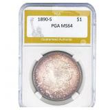 1890-S Morgan Silver Dollar PGA MS64