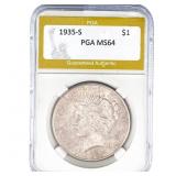 1935-S Silver Peace Dollar PGA MS64
