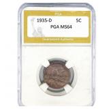 1935-D Buffalo Nickel PGA MS64