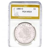 1880-O Morgan Silver Dollar PGA MS64