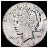 1928 Silver Peace Dollar GEM BU