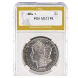 1882-S Morgan Silver Dollar PGA MS65 PL