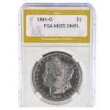 1881-O Morgan Silver Dollar PGA MS65 DMPL