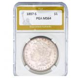 1897-S Morgan Silver Dollar PGA MS64
