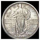 1917-S Silver Standing Liberty Quarter NEARLY  UN