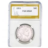 1911 Barber Half Dollar PGA MS64