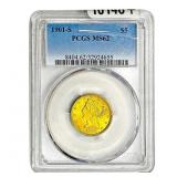 1901-S $5 Gold Half Eagle PCGS MS62