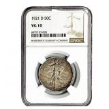 1921-D Walking Liberty Half Dollar NGC VG10