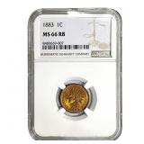 1883 Indian Head Cent NGC MS66 RB