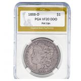 1888-O Morgan Silver Dollar PGA VF20  DDO Hot Lips