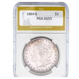 1884-S Morgan Silver Dollar PGA AU50