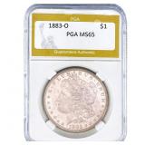 1883-O Morgan Silver Dollar PGA MS65