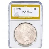 1925 Silver Peace Dollar PGA MS65