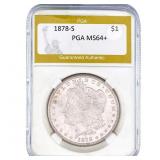 1878-S Morgan Silver Dollar PGA MS64+