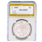 1900 Morgan Silver Dollar PGA MS65