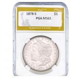 1878-S Morgan Silver Dollar PGA MS65