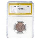 1950-D Jefferson Nickel PGA MS65+