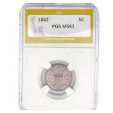 1882 Shield Nickel PGA MS63